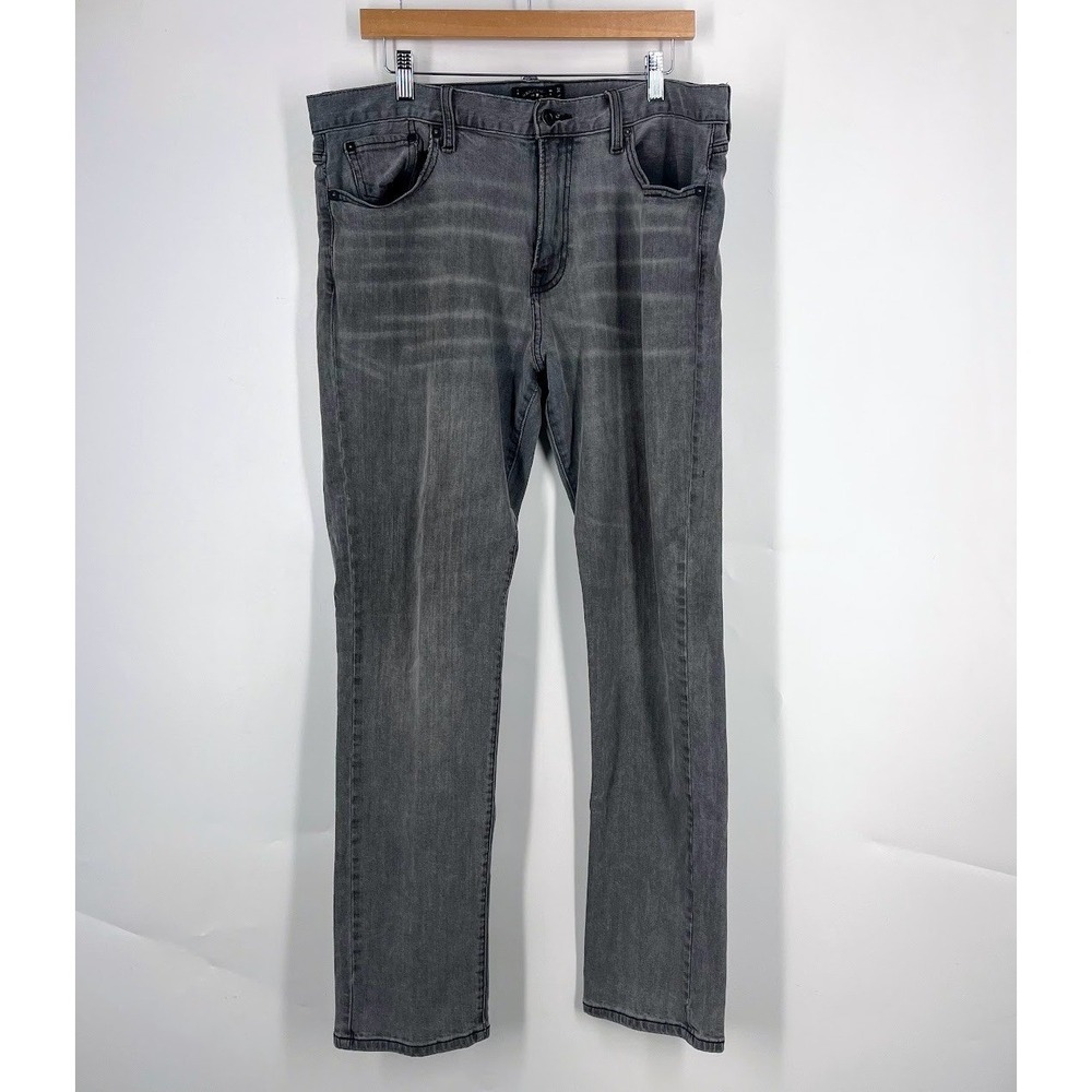 Lucky Brand 221 Original Straight Grey Jeans Mens 36x32 7MC1025 Stretch Denim